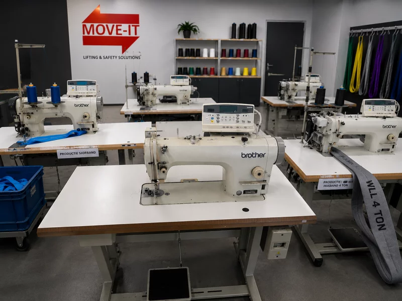 Ons naaiatelier Hijsbanden en sjorbanden.