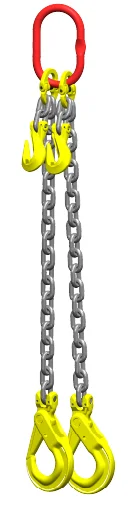 Afbeelding Ketting tweesprong Grade 80 met veiligheidshaak en inkorthaak 4.5m 6 mm