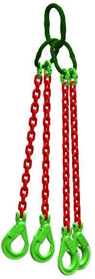 Afbeelding Kettingviersprong Grade 100 met veiligheidshaak 2.5m 6 mm