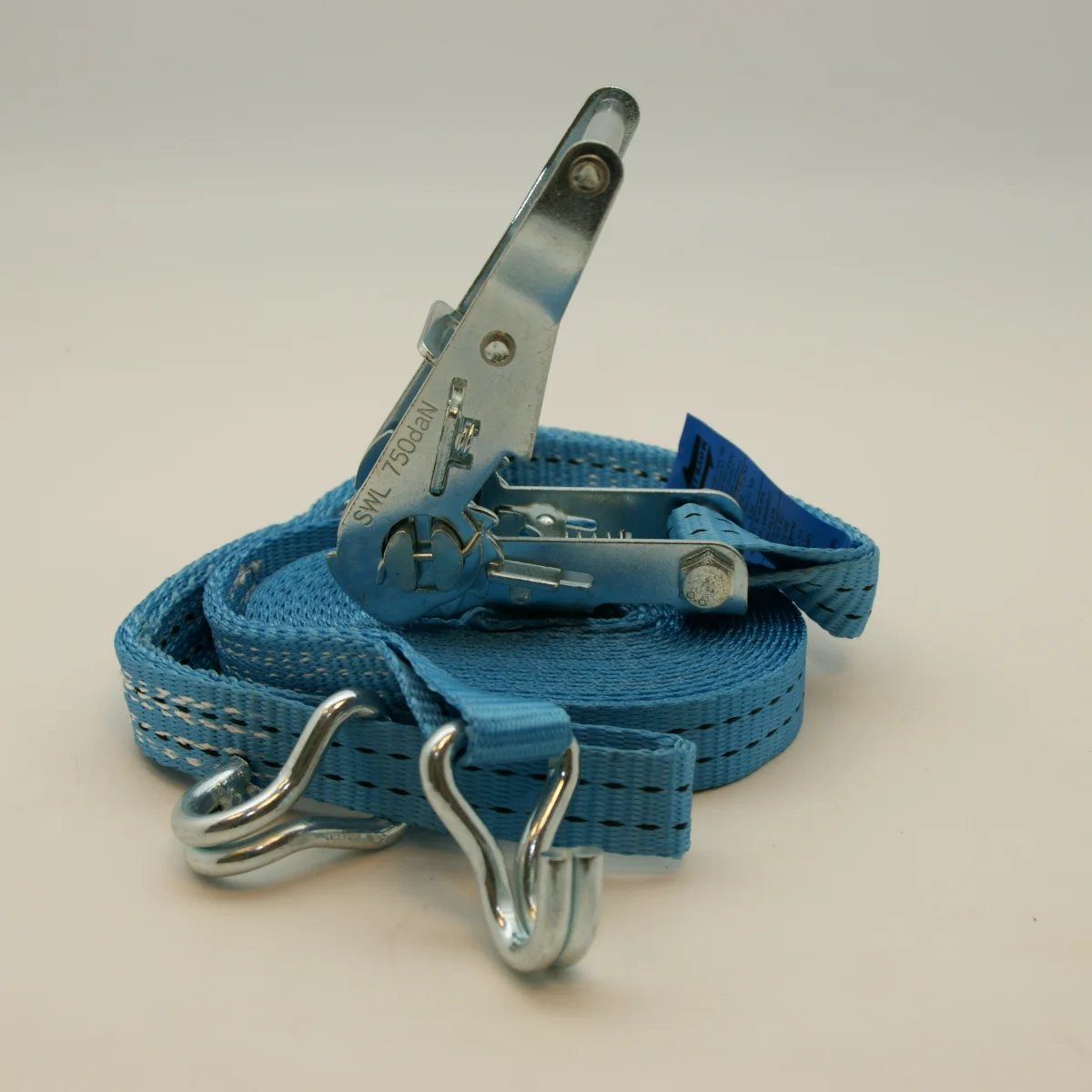 Afbeelding Sjorband smalle haak blauw 25 mm 750daN 8m