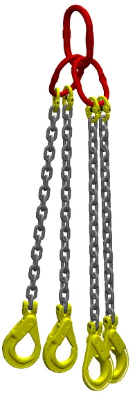 Afbeelding Ketting viersprong Grade 80 met veiligheidshaak 6m Dia.10 mm