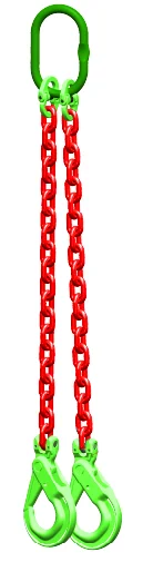 Afbeelding Ketting tweesprong Grade 100 met veiligheidshaak 1.5m 6 mm