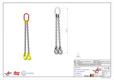 Afbeelding Ketting tweesprong Grade 80 met haak klep 2m 8 mm