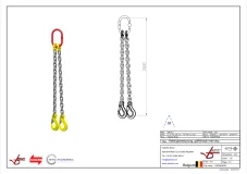 Afbeelding Ketting tweesprong Grade 80 met haak klep 3.5m 6 mm
