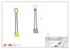 Afbeelding Ketting tweesprong Grade 80 met haak klep 2m 6 mm