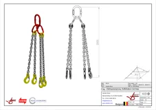 Afbeelding Ketting viersprong Grade 80 met haak klep 2m Dia.13 mm