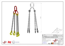 Afbeelding Ketting viersprong Grade 80 met haak klep 1m Dia.10 mm