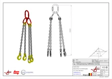 Afbeelding Ketting viersprong Grade 80 met haak klep 3.5m 6 mm