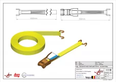 Afbeelding Sjorband brede haak geel 50 mm 2000 daN 12m