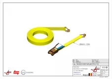 Afbeelding Sjorband smalle haak geel 50 mm 2000 daN 12m