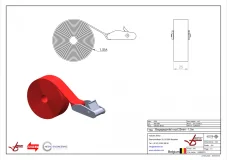 Afbeelding Bagagegordel 1,5m rood 25 mm 500 daN
