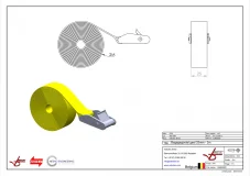 Afbeelding Bagagegordel 2m geel 25 mm 500 daN