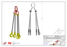 Afbeelding Ketting viersprong Grade 80 met veiligheidshaak 1m Dia.10 mm
