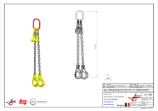 Afbeelding Ketting tweesprong Grade 80 met veiligheidshaak en inkorthaak 4m 8 mm