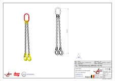 Afbeelding Ketting tweesprong Grade 80 met haak klep 3m Dia.13 mm