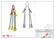 Afbeelding Ketting viersprong Grade 80 met haak klep en inkorthaak 2m 6 mm