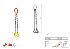 Afbeelding Ketting tweesprong Grade 80 met haak klep 1.5m 6 mm