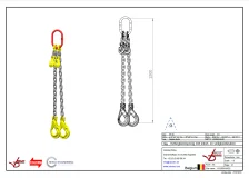 Afbeelding Ketting tweesprong Grade 80 met veiligheidshaak en inkorthaak 2.5m 8 mm
