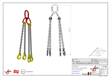 Afbeelding Ketting viersprong Grade 80 met haak klep 2m 8 mm