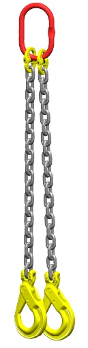 Afbeelding Ketting tweesprong Grade 80 met veiligheidshaak 5.5m 6 mm