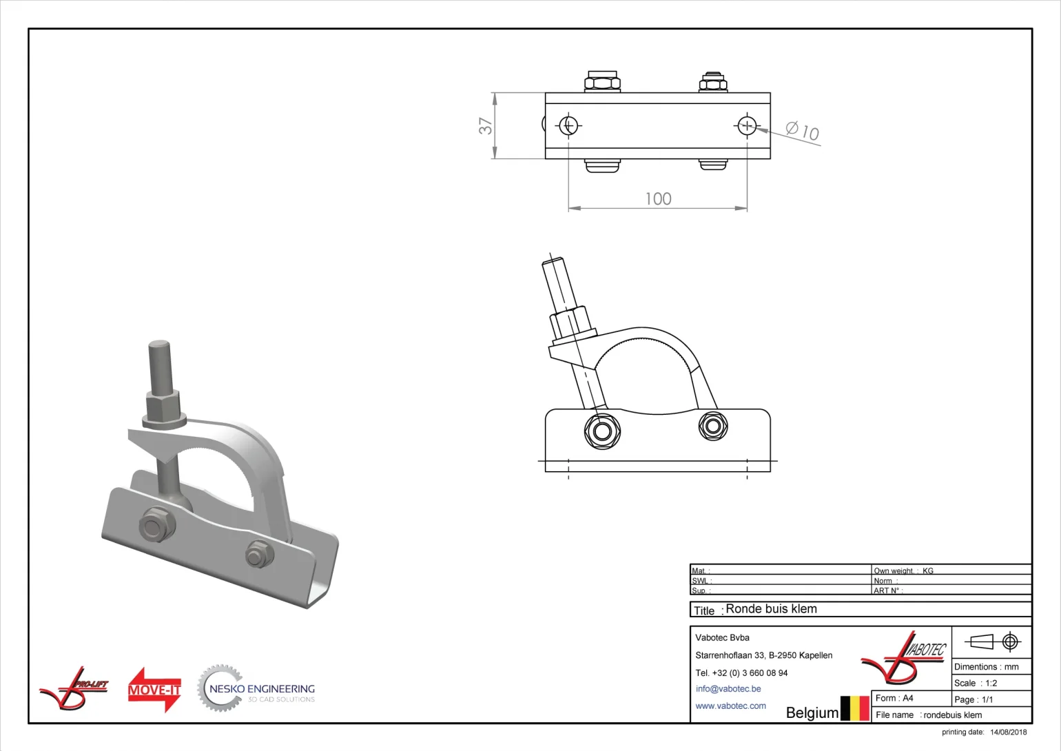Afbeelding Buizen klem 45 mm