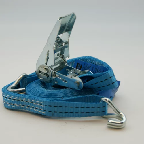 Sjorband smalle haak blauw 25 mm 400daN 4m
