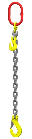 Kettingleng Grade 80 met haak klep en inkorthaak 5,5m Dia.10 mm