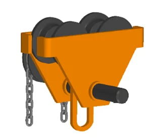 Haspelloopkat standaard traverseren door middel van een handketting 1000 kg 58-128 mm
