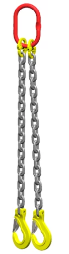 Ketting tweesprong Grade 80 met haak klep 3m Dia.13 mm
