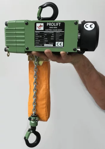 Elektrische Kettingtakel MINI 220 volt 1 Ph 200 kg swl 6m