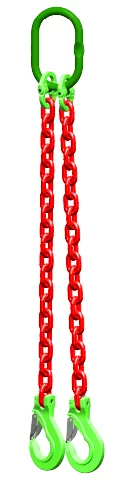 Ketting tweesprong Grade 100 met haak klep 5m Dia.10 mm