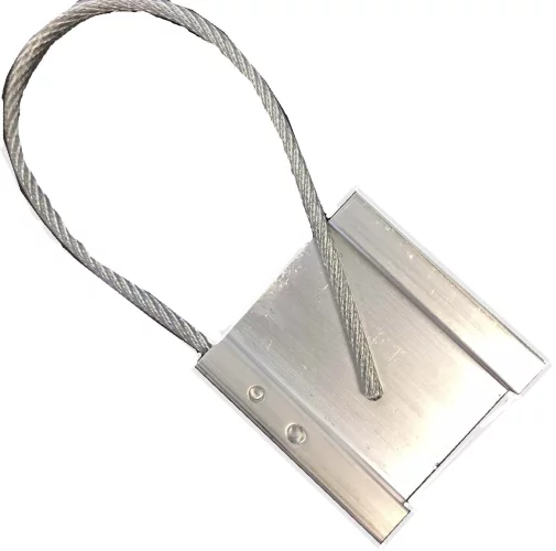 Alu. markeerplaatje + kabel 55 x 55 mm