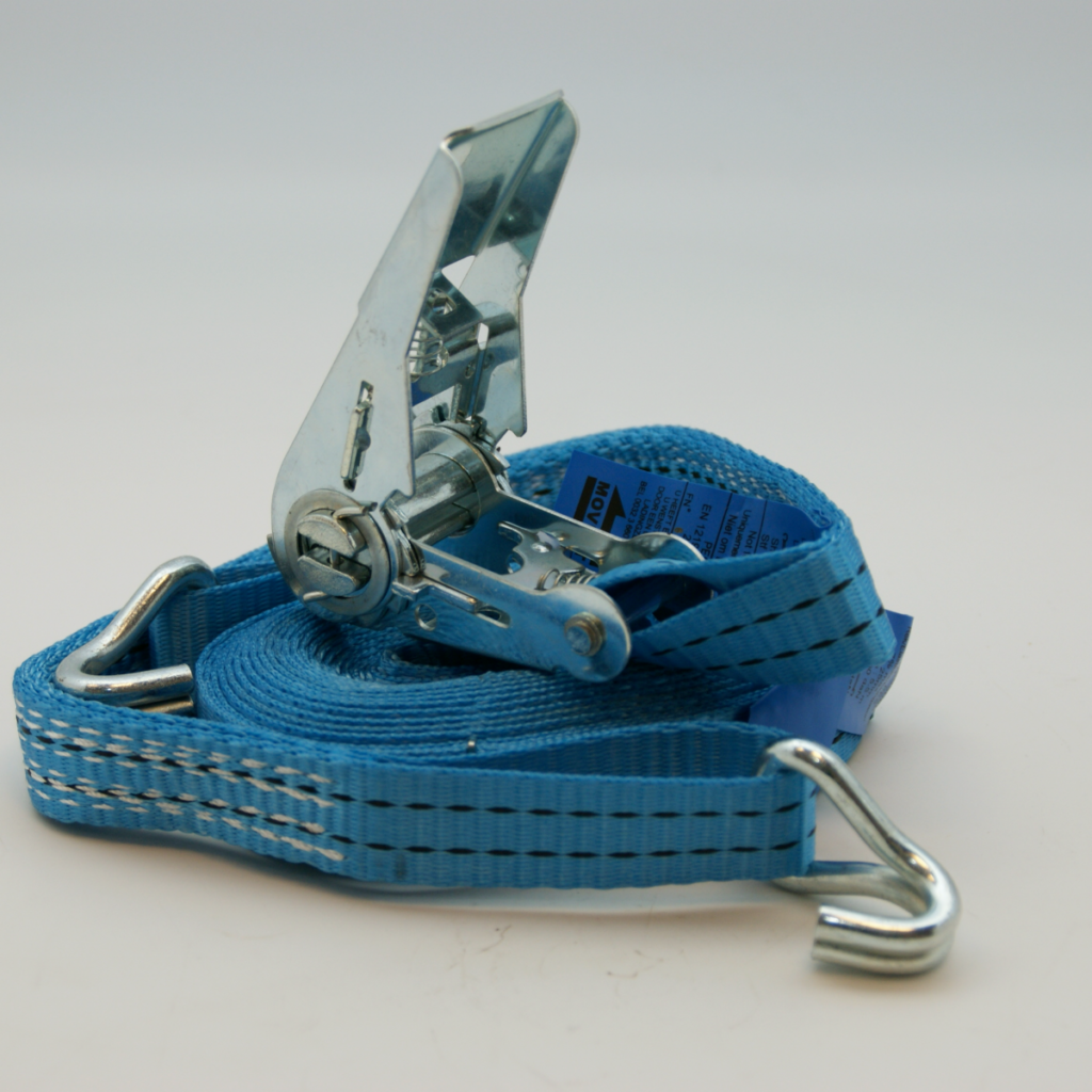 Sjorband: Spanband smalle haak blauw, 25mm 400daN 4m