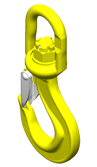 Haken: Wartelhaak met klep, G80- 6mm, 1120 kg Draaibaar onder last.