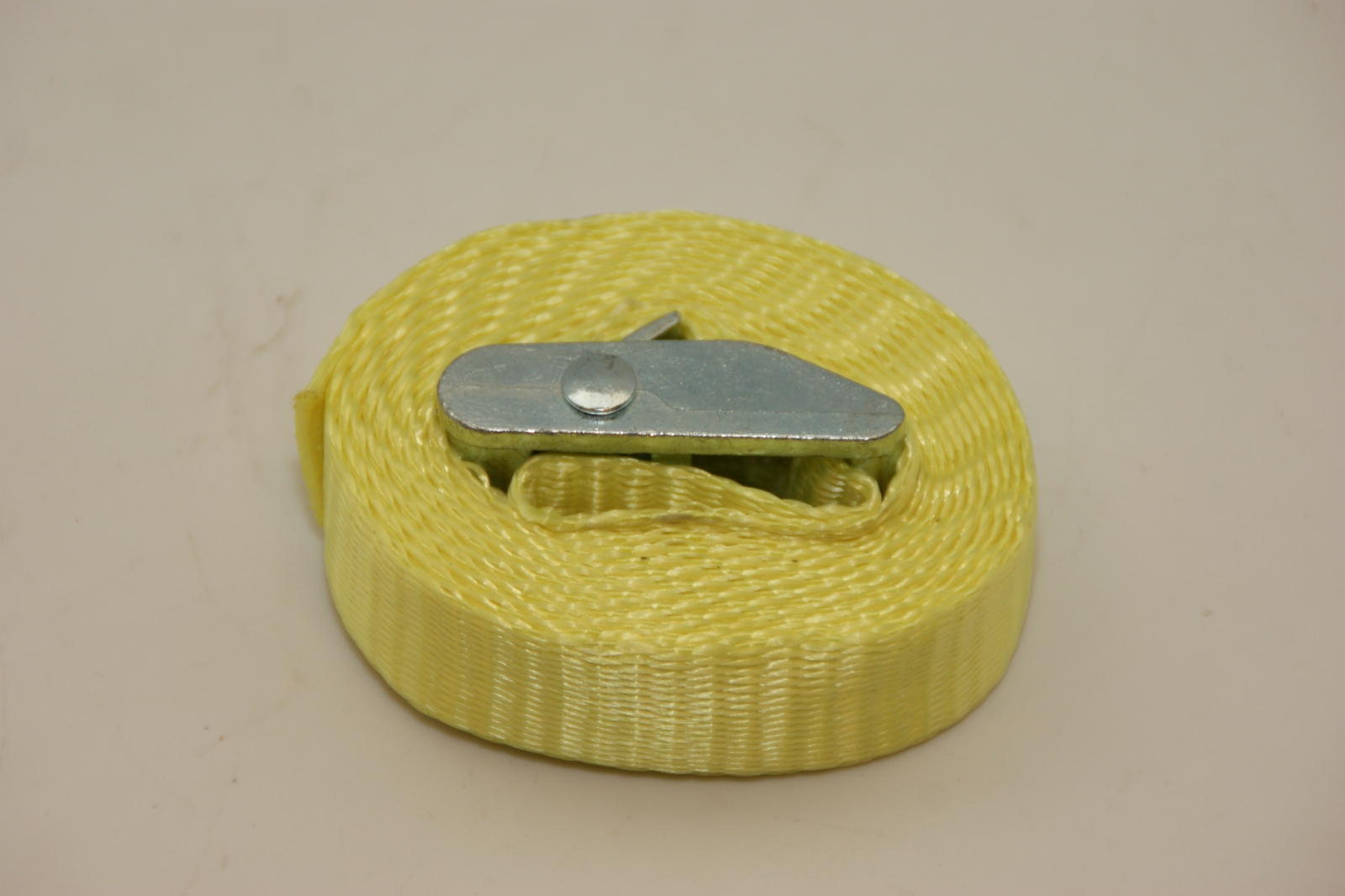 Sjorband: Bagagegordel geel, 25mm 2m 500 daN