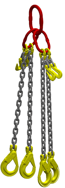 Kettingviersprong : G80 Voorzien van gaffelveiligheidshaak met inkorthaak 2m Dia.13mm