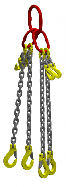 Kettingviersprong : G80 Voorzien van haak met klep en inkorthaak3m Dia.8mm